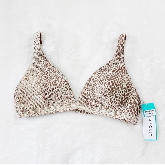 NWT Seafolly Serpetine Snakeskin Print Longline Triangle Bikini Top - Picture 4 of 6